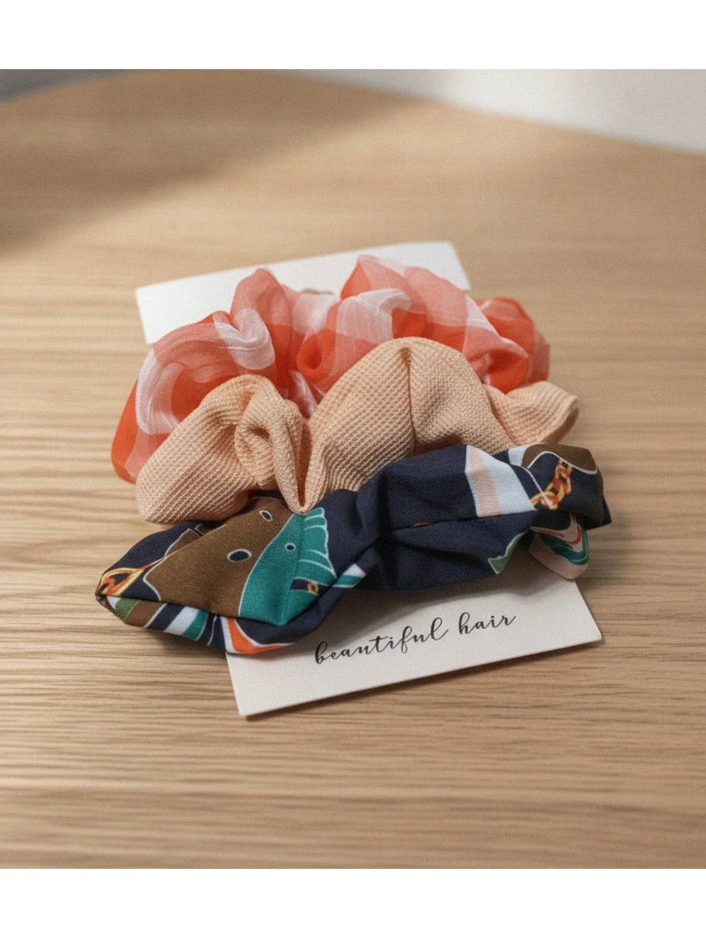 3 Pack Women's Multicolor Hair Scrunchies Set Casual & Colorful Hair Accessories